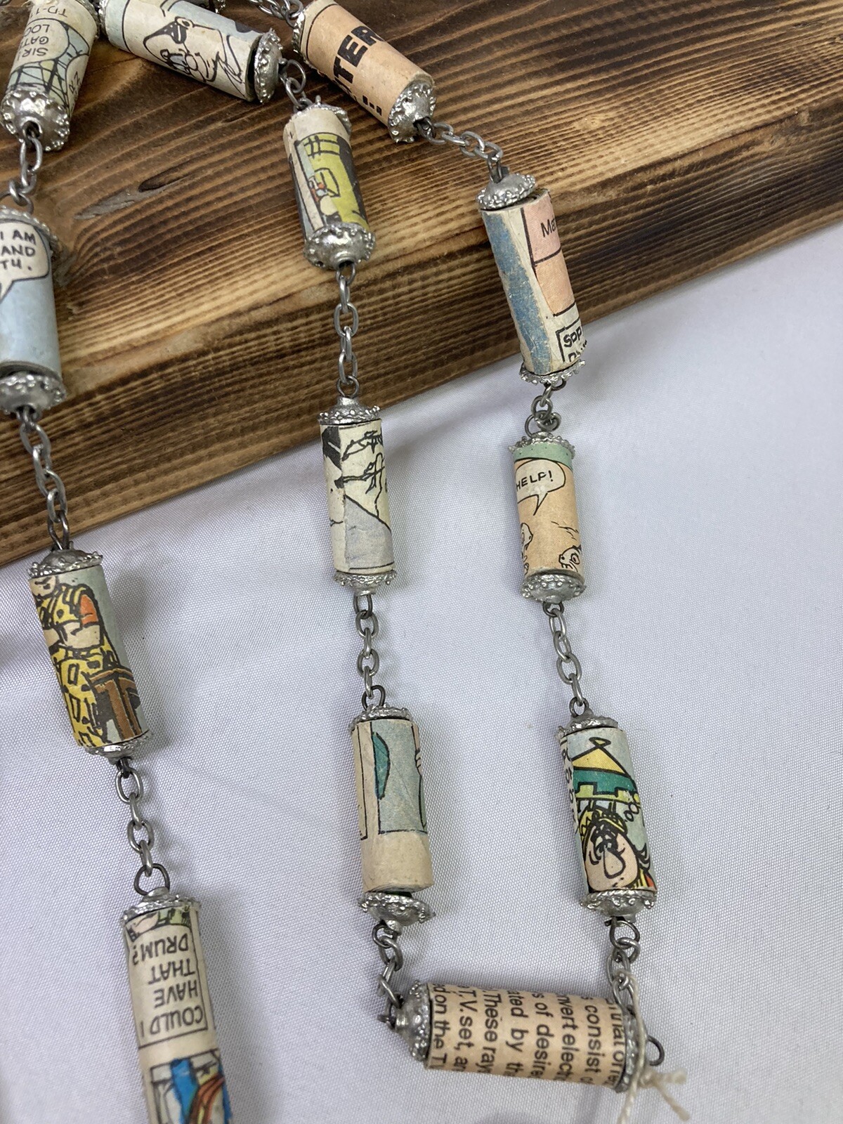 Two’s Company Brand 19.5” Necklace Made From Recycled Comic Books New