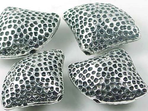 4 Antique Silver Pewter Large Sea Shell Beads 21x28mm