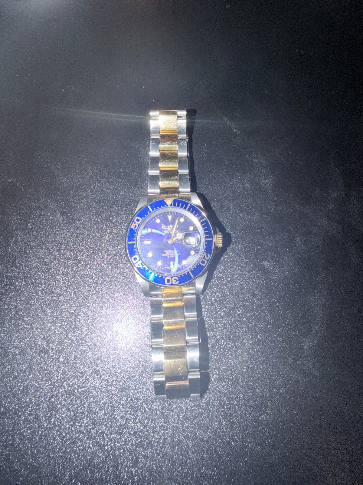 Invicta Pro Diver 9310A Blue Dial Two Tone Stainless Steel Wrist Watch for Men
