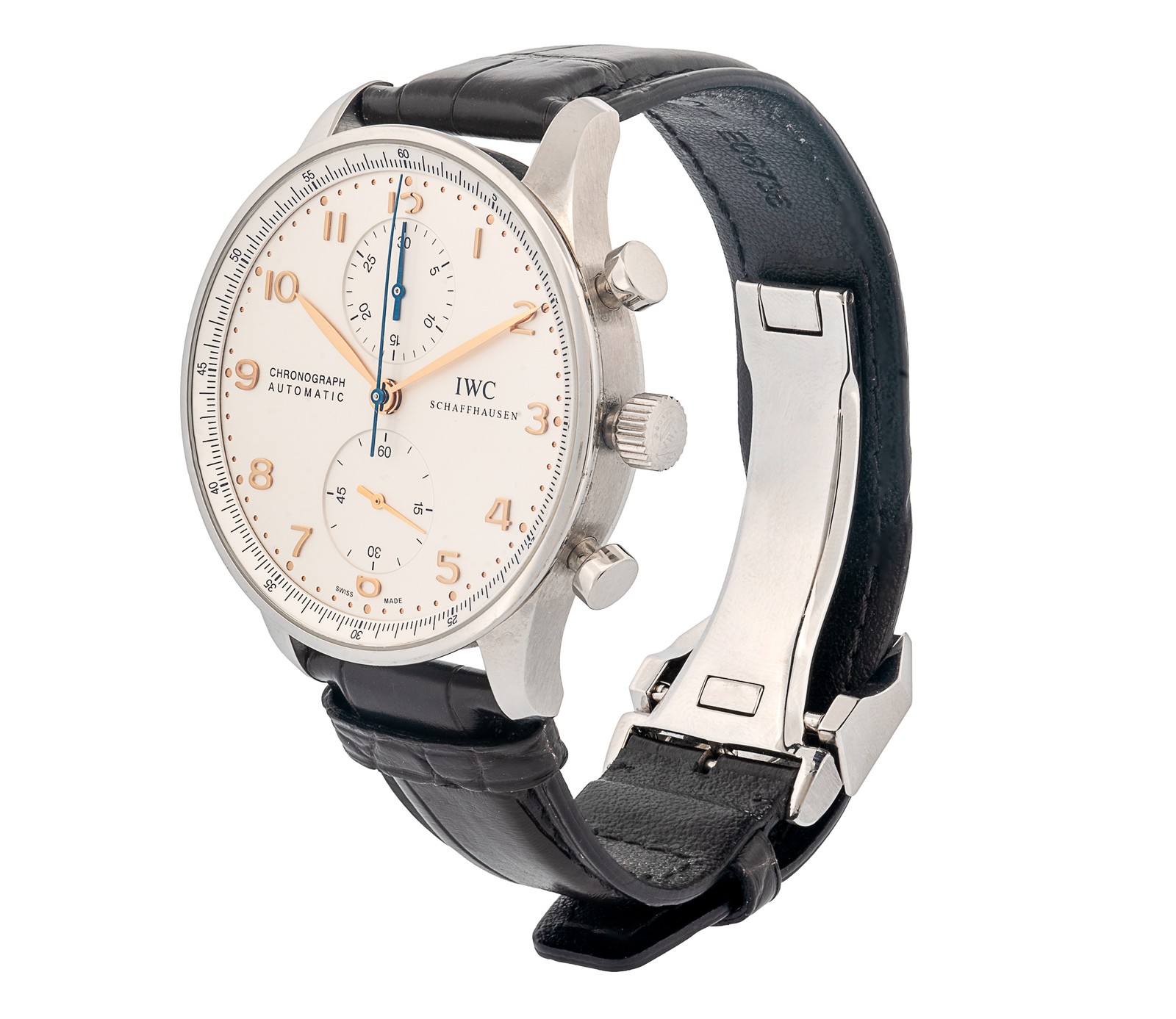 IWC Portugieser 41mm Stainless Steel Automatic Watch Oyster Dial Ref 371604