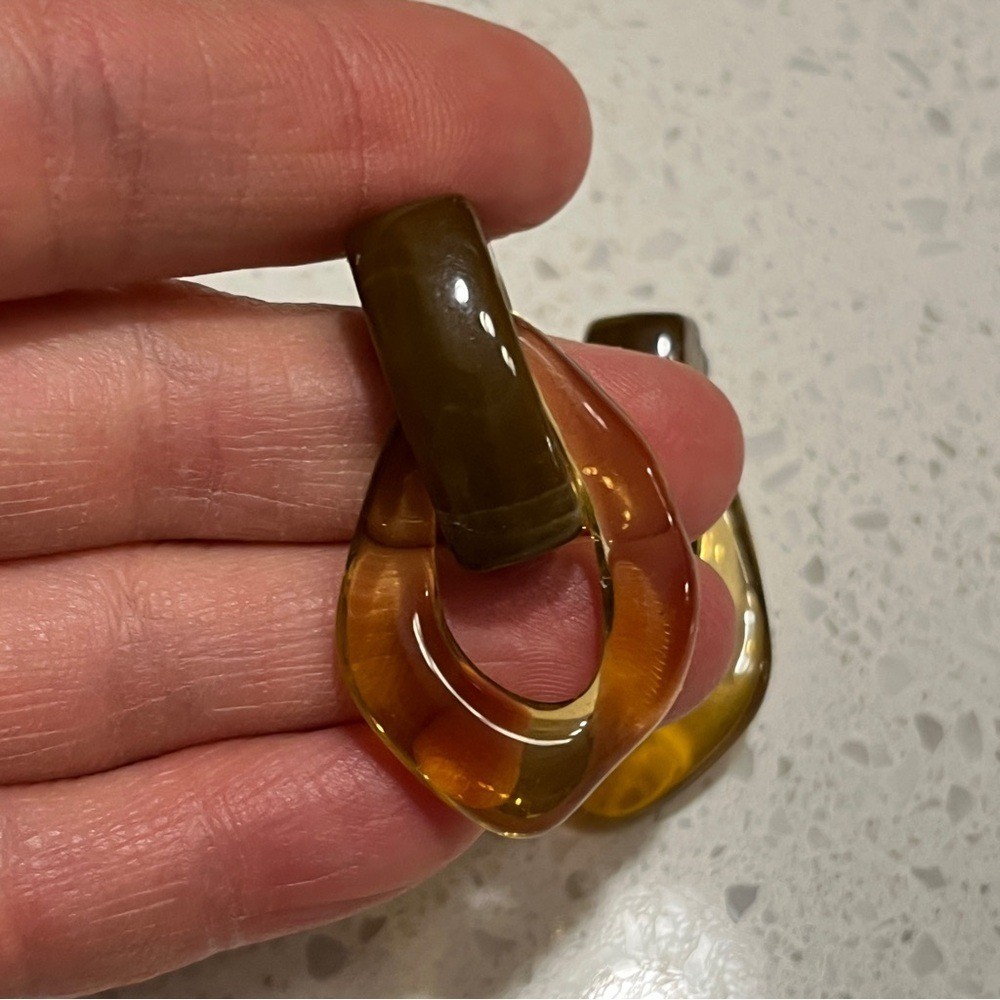 Transparent coffee brown Drop GeometricDangle Earrings