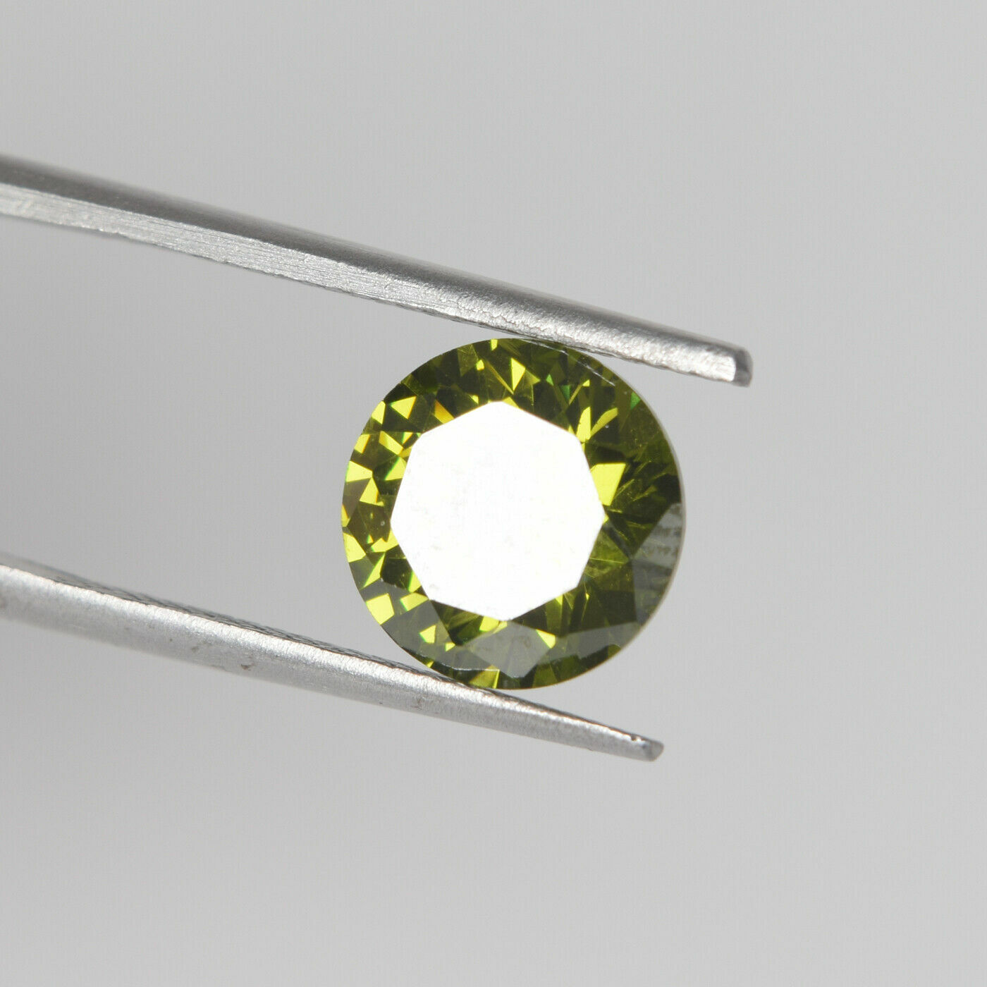 6.40 Ct. Natural Cambodian Green Zircon Round Cut Faceted Loose Gemstone 10x10mm