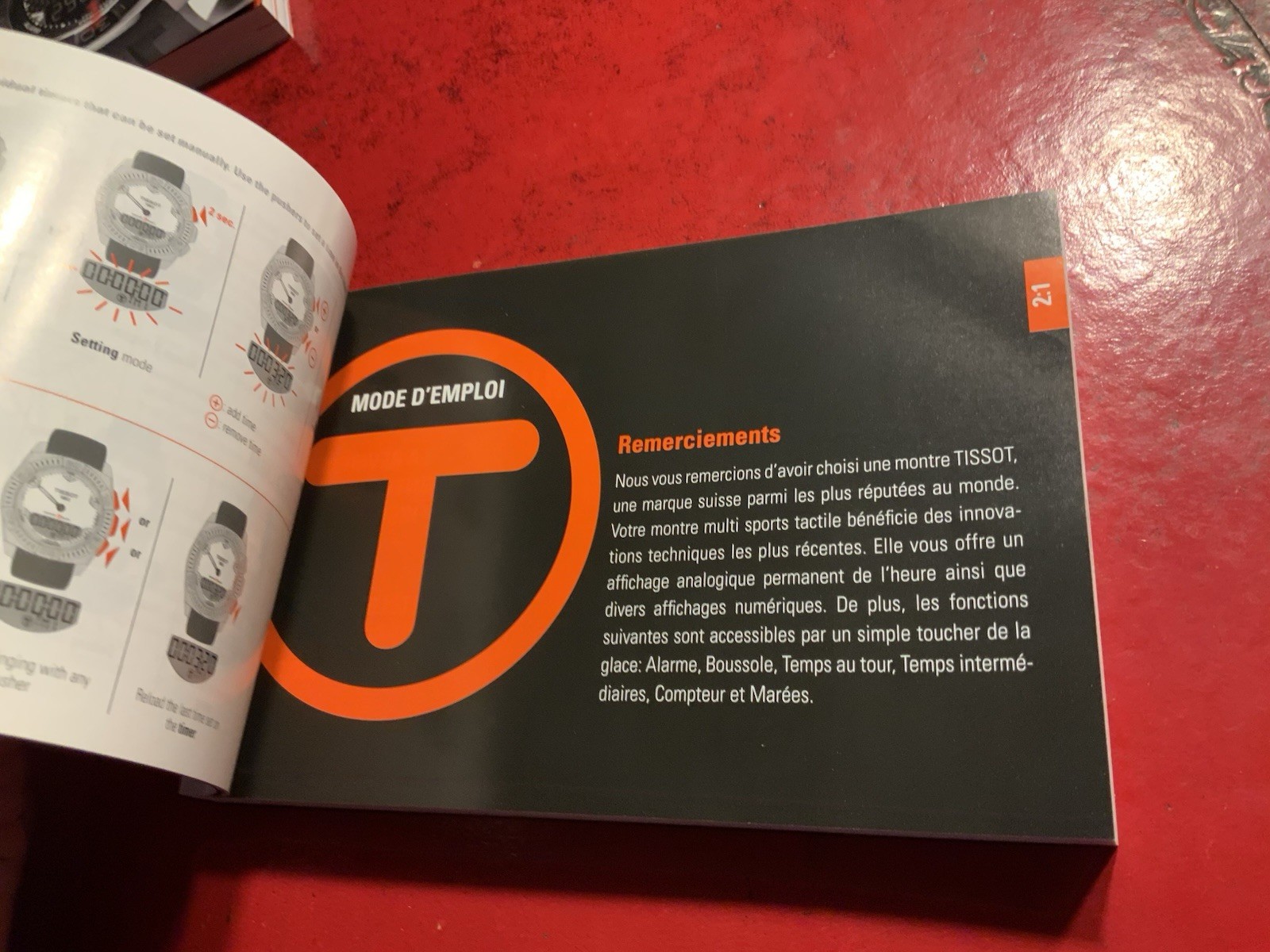 Tissot Tactile Functions Owners Manual User’s manual only One