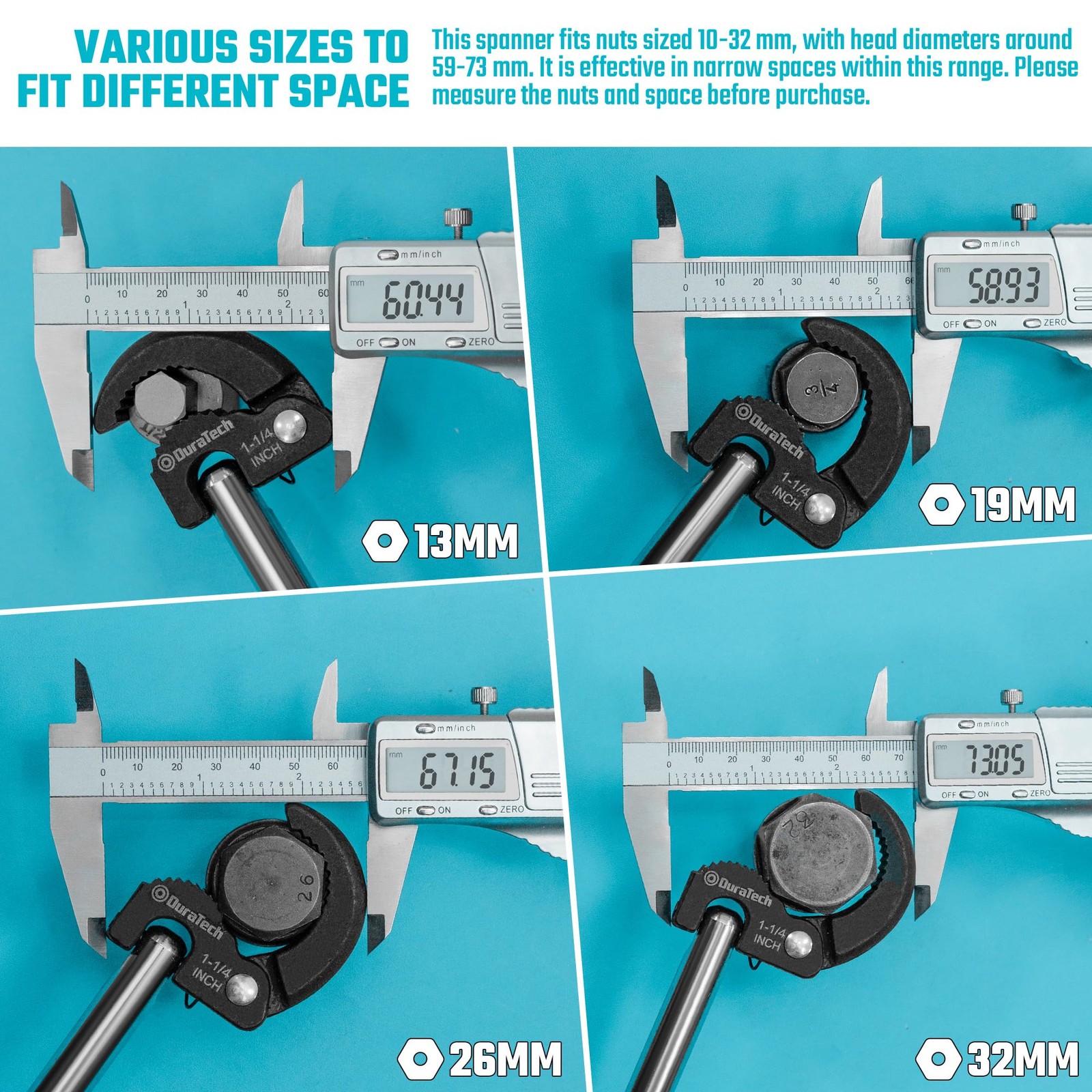 DURATECH 11″ Basin Wrench, Sink Adjustable Tap Silver