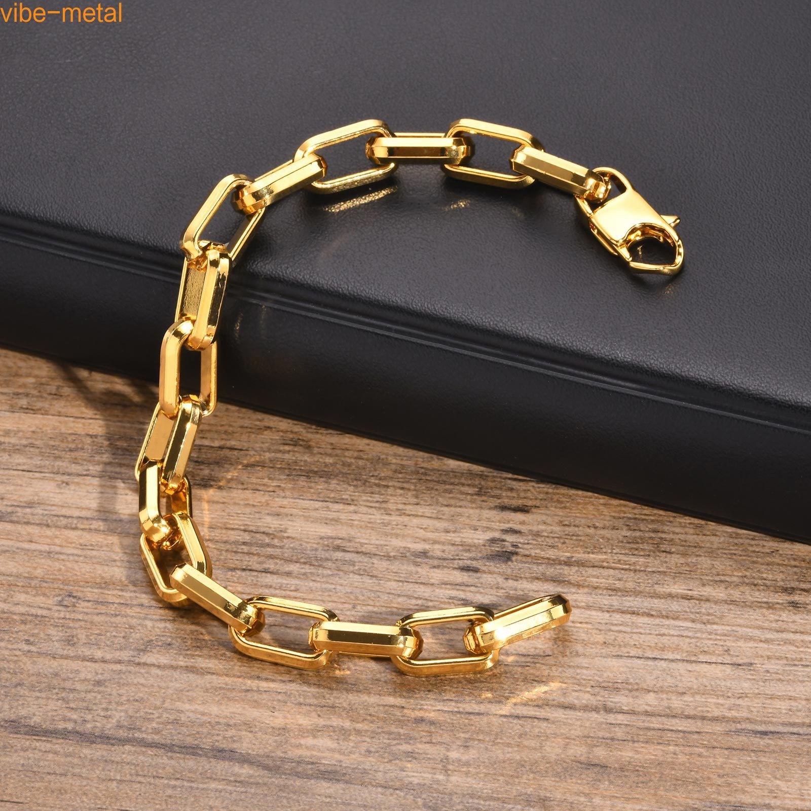 9.2mm Wide Stainless steel Chunky Paperclip Chain Bracelets Men Chain Wristband