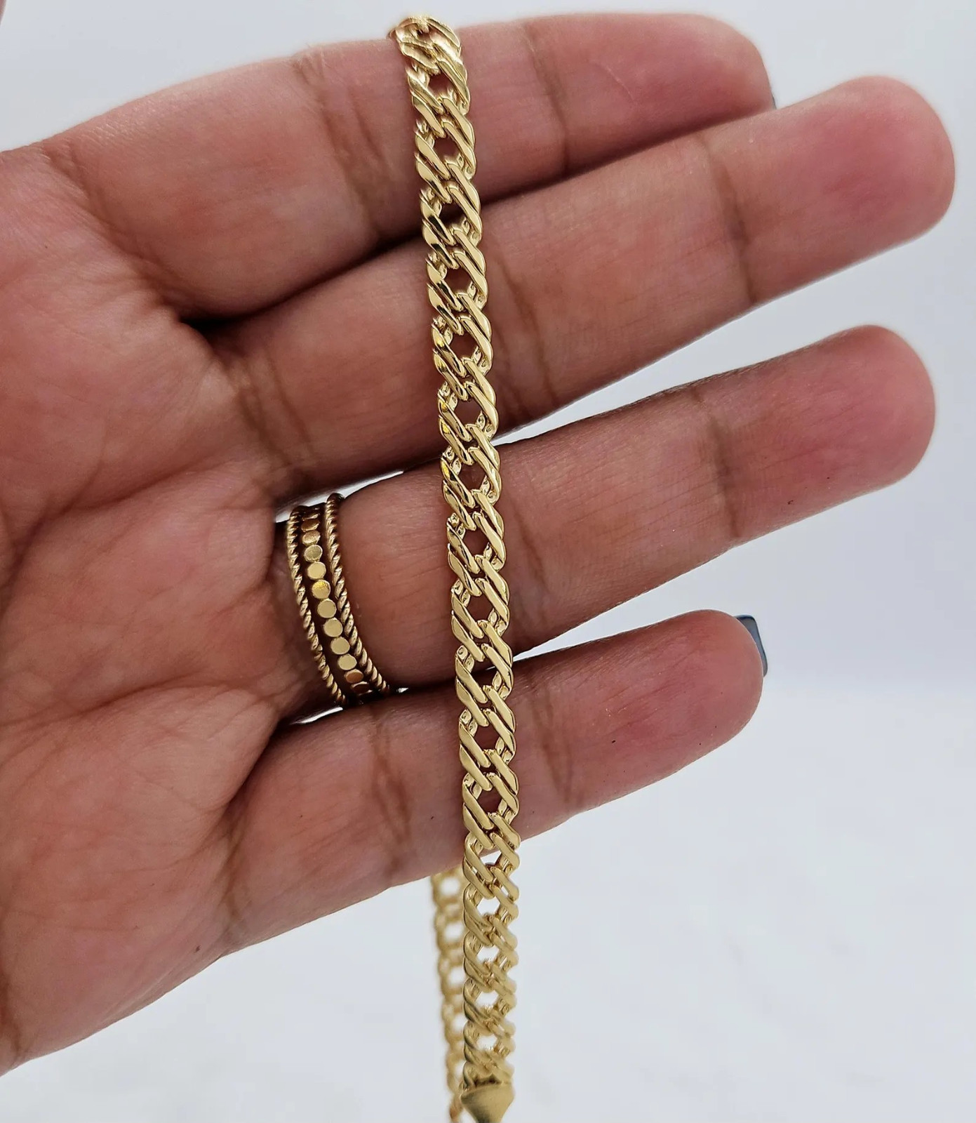 Gold 5mm Double Link Bracelet or Anklet, 14k Heavy PLated