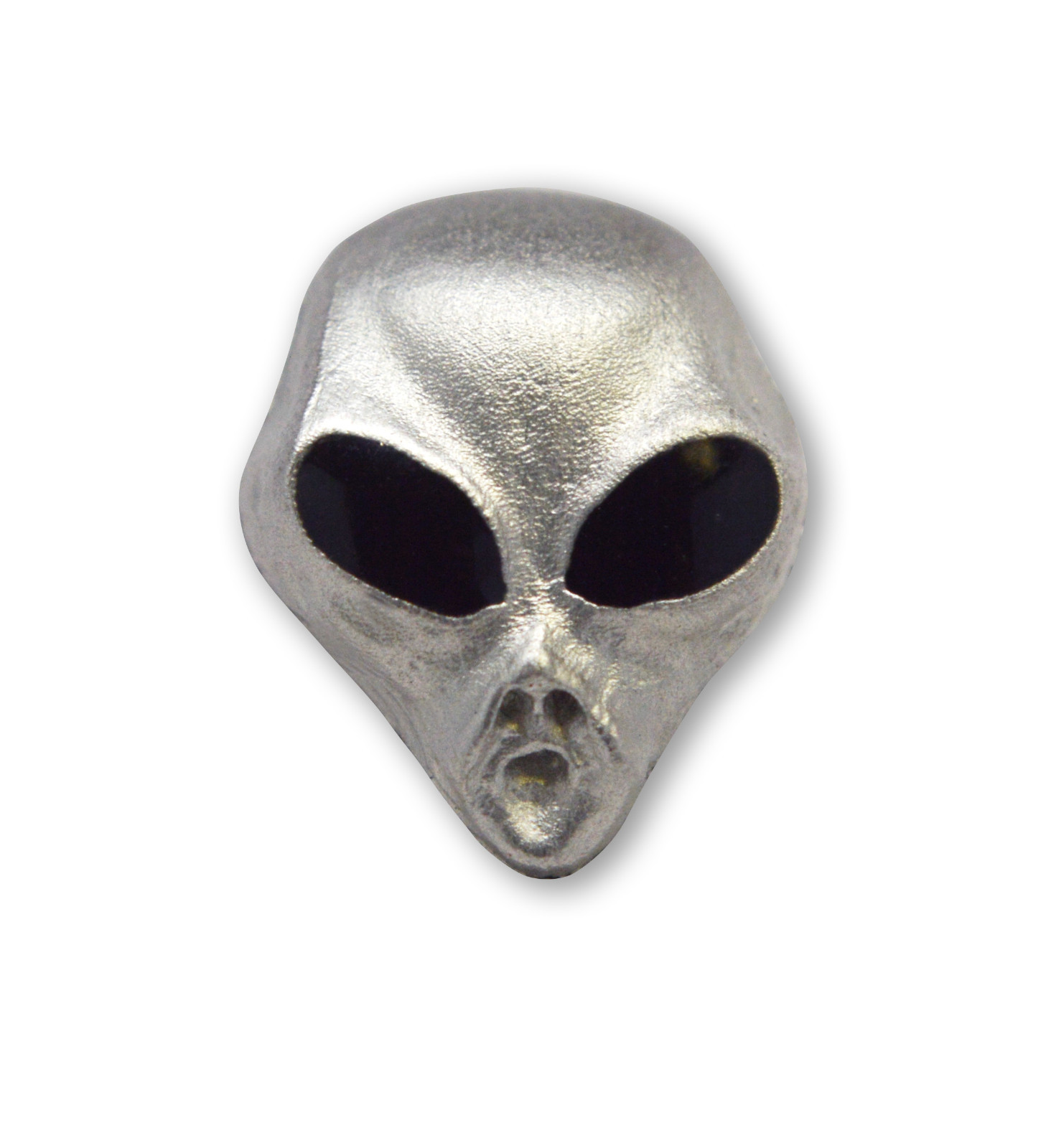 Alien Head with Silver and Black Enamel Finish Tie Tack or Jacket/Hat Pin P-24B
