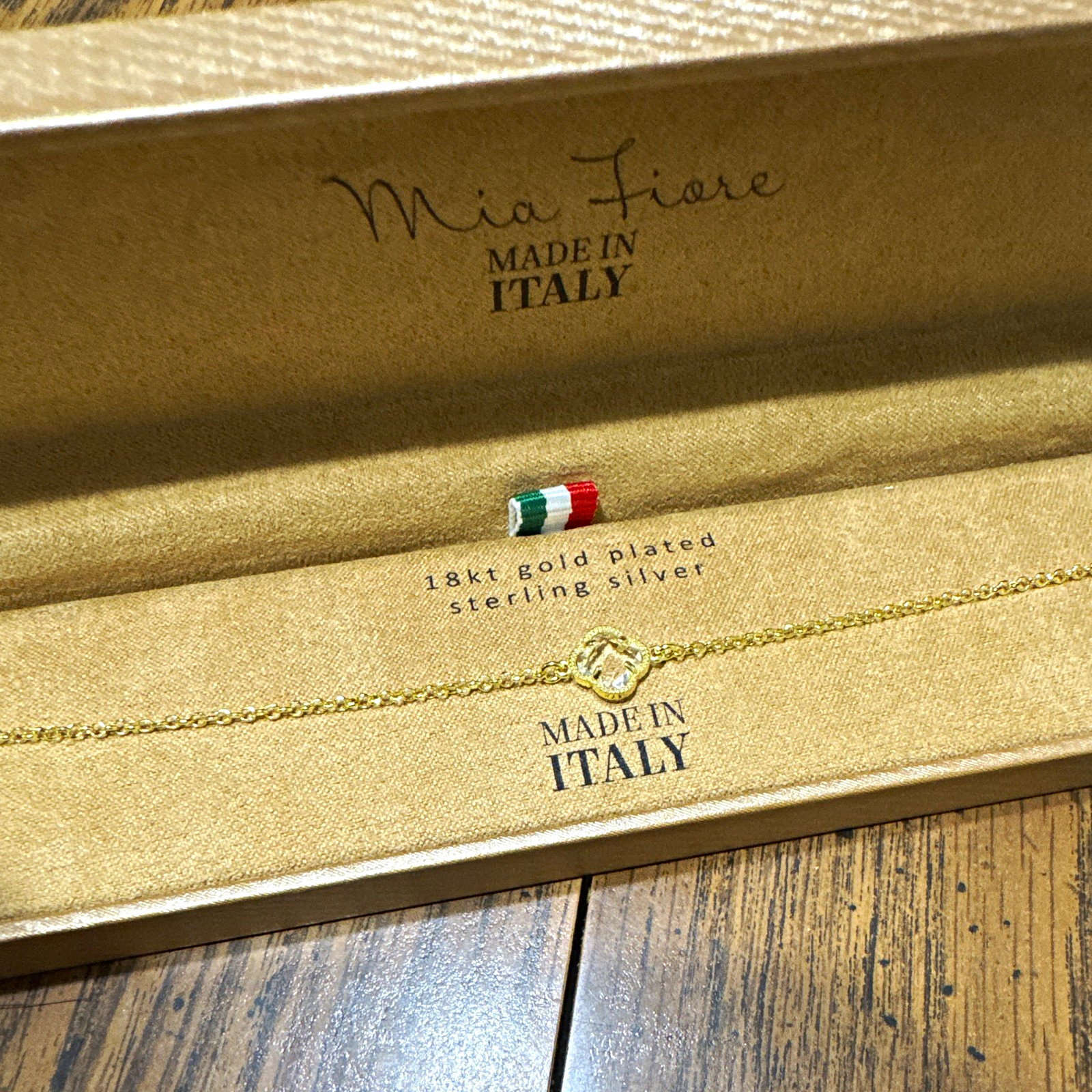 Mia Fiore 18k Yellow Gold Plated 925 Cable Chain Toggle Bracelet 6.5 in