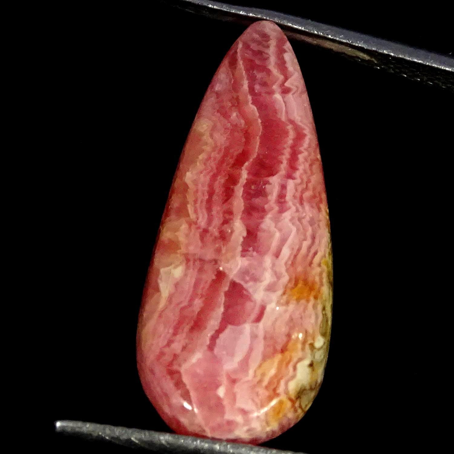 13.90Cts 100% Natural Pink Rhodochrosite Pear Cabochon Gemstone 11X25X5MM