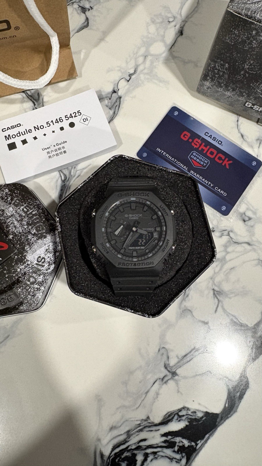 Brand new Black Gshock ga2100 never worn comes with all oficial paper work✅