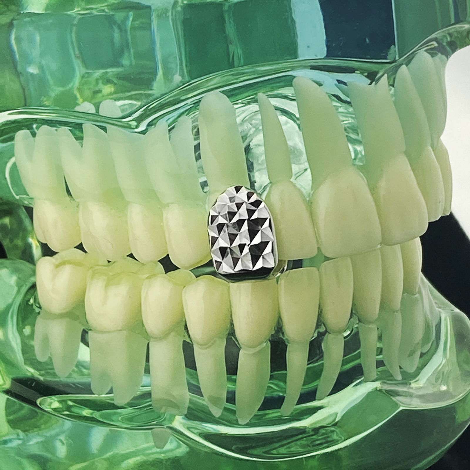 Solid Real 925 Sterling Silver Single Grill One Top Tooth Cap Cut Grillz