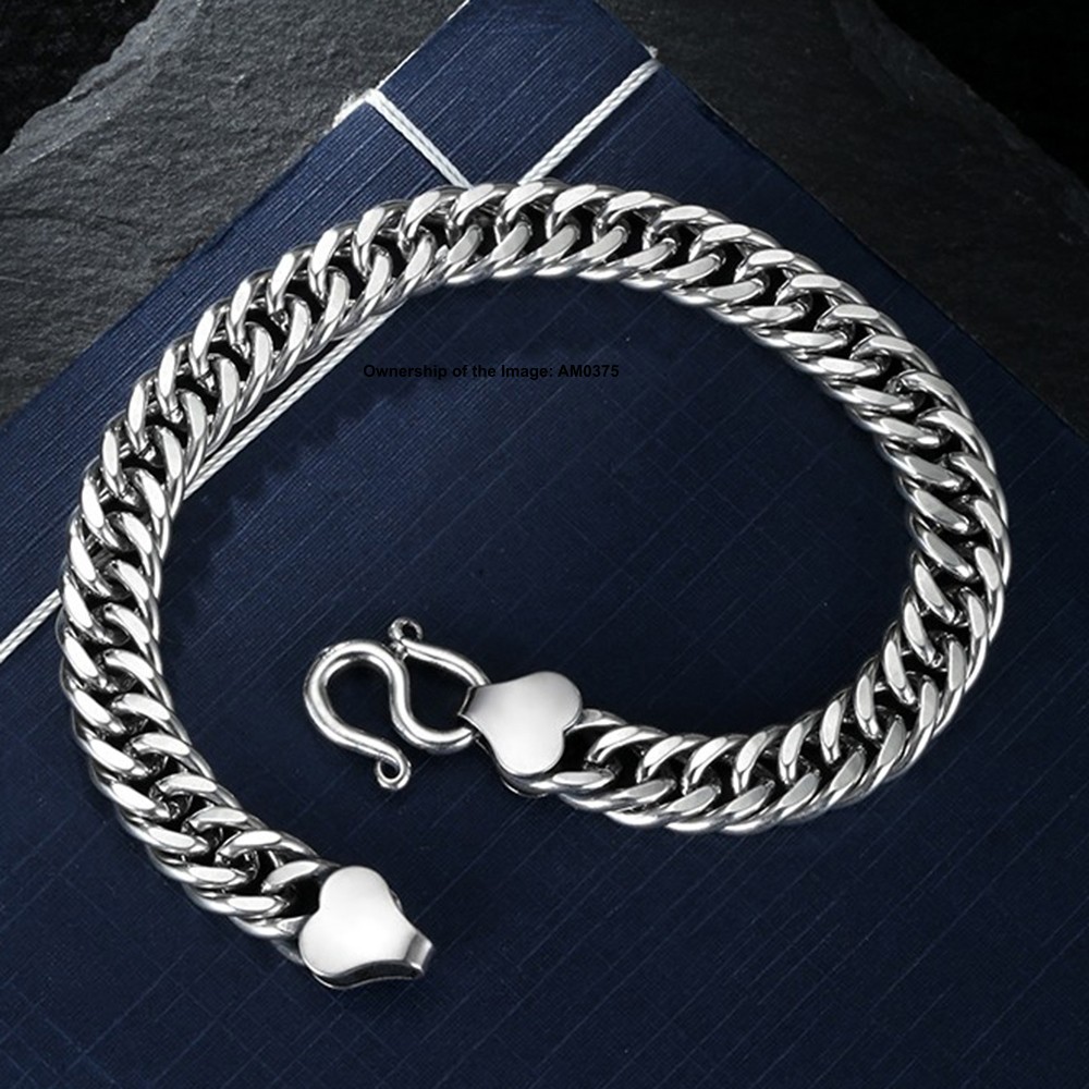 New Pure 925 Silver Curb Link Chain Sterling Silver Bracelet 19-22cm Women Men
