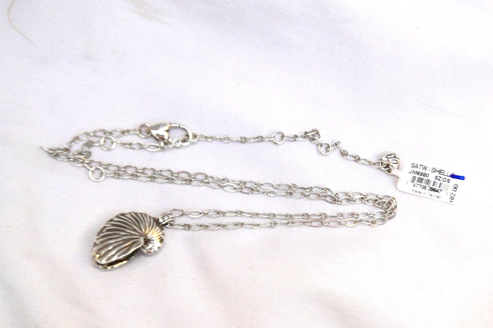NWT Brighton Shells Around The World Silver & Crystal Snail Pendent Necklace $82