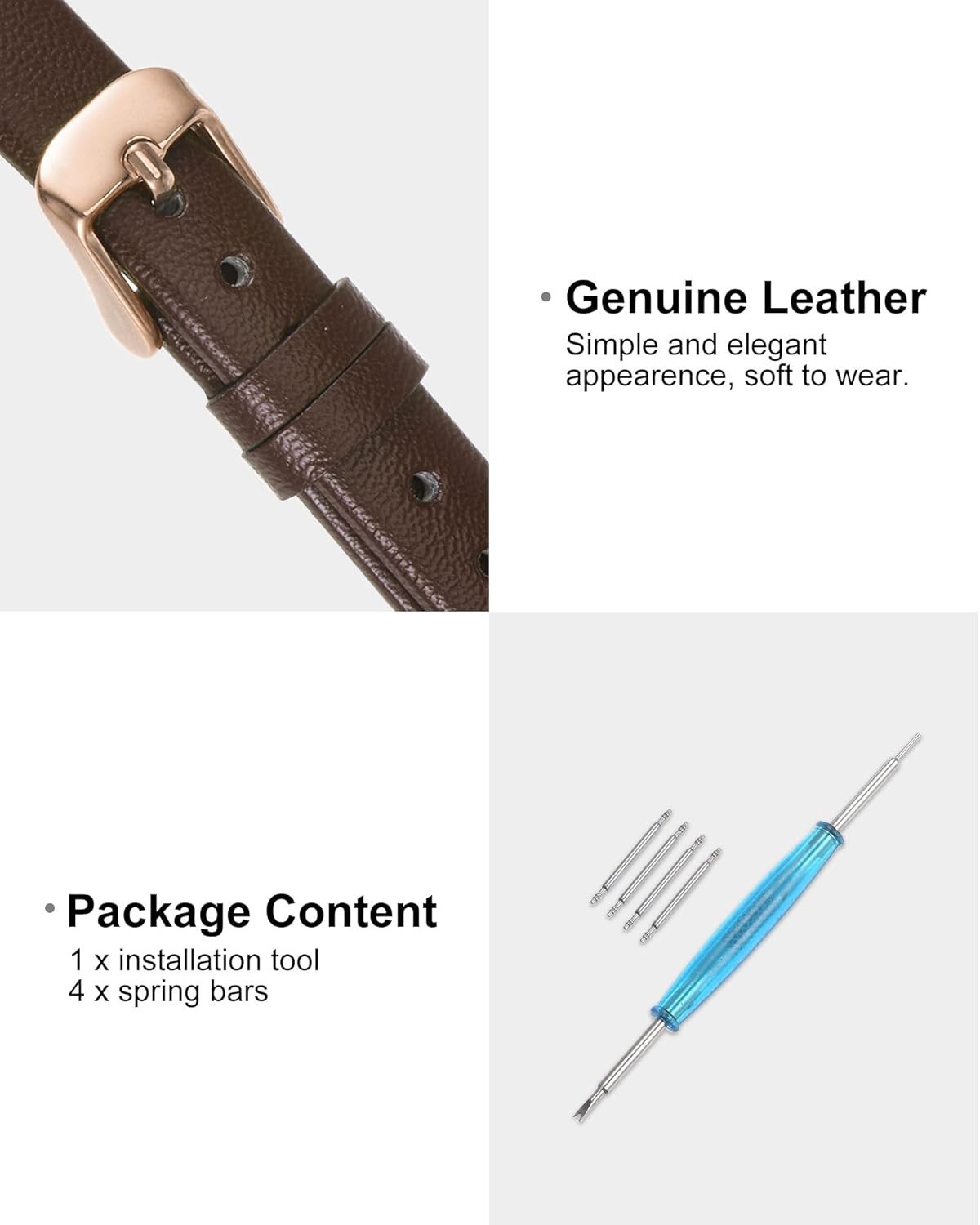 Versatile 12mm Leather Watch Strap – Elegant & Breathable for Every Occasion