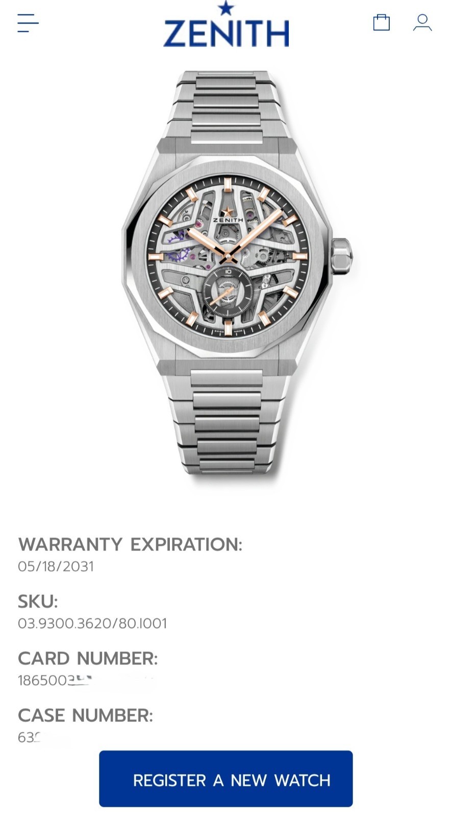 2026 Zenith Defy Skyline “Boutique Edition” – Complete Set – 03.9300.3620/80.I0