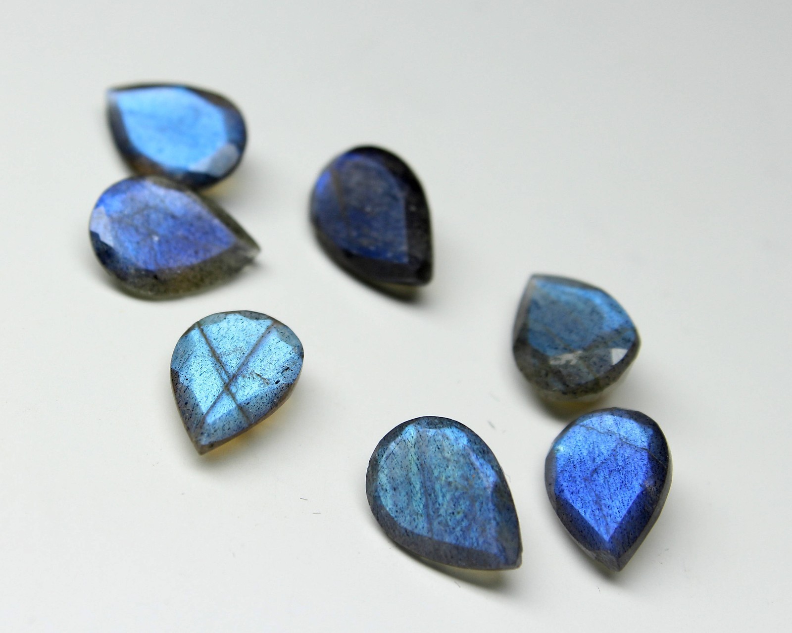 5x7mm Blue Labradorite Natural Pear Faceted Cut Loose Gemstone