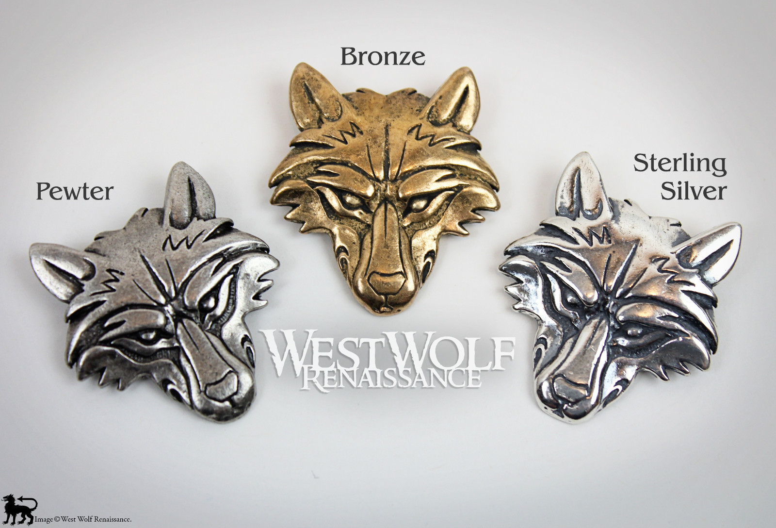 Wolf Head Pendant in Sterling Silver, Bronze, or Pewter — Viking/Fenrir/Jewelry