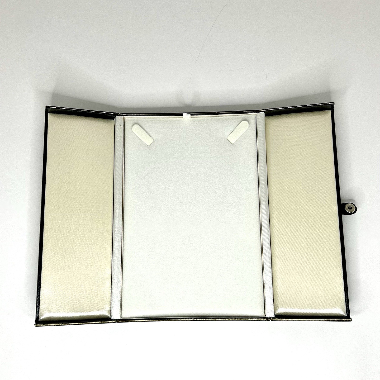 Leatherette Necklace Gift Box Black 2 Door 7.75 X 5.5 in Gold Trim