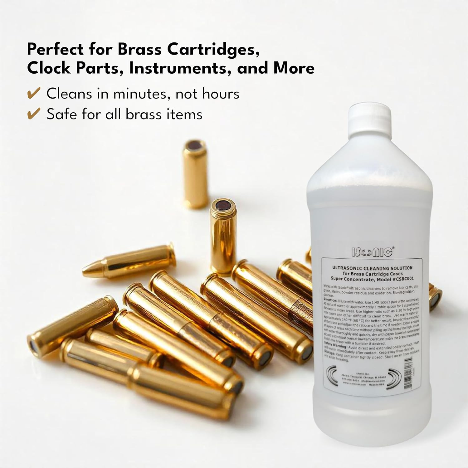 CSBC001 Ultrasonic Brass Cleaning Solution Super Concentrate 1Qt Bottle