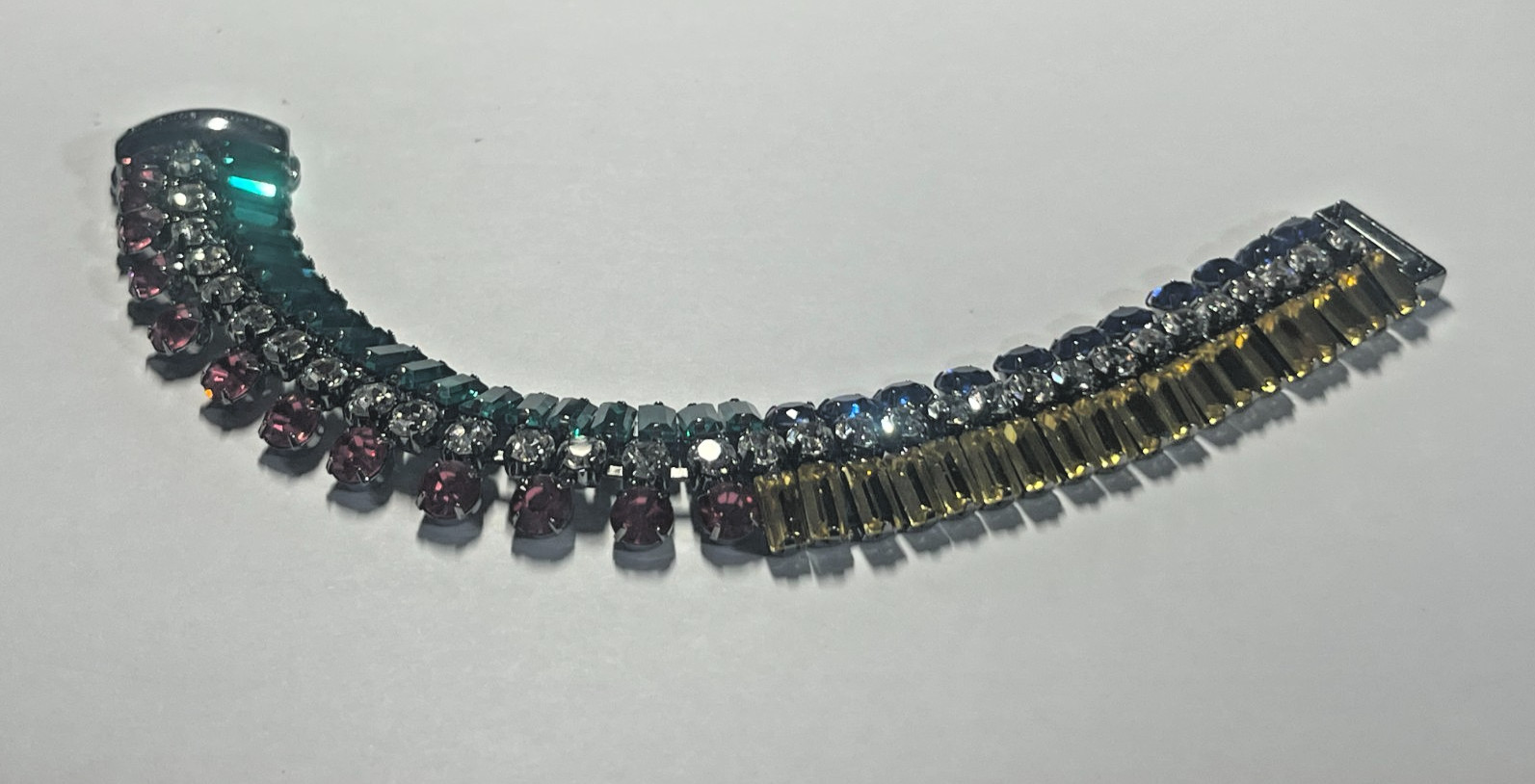 Henri Bendel Duchess Statement Bracelet Jewel Tone Crystals Hematite Rare