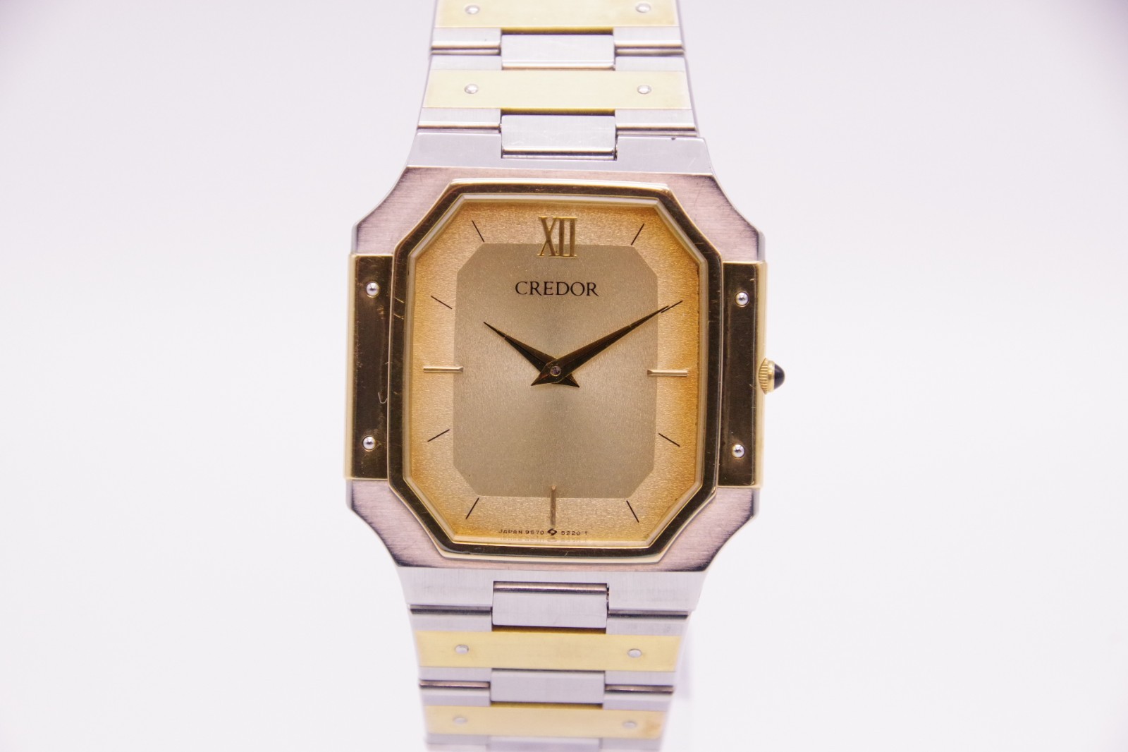 Reserved [Exc+5] SEIKO CREDOR 9570-5210 Two Tone 14K 16cm Qz Unisex JAPAN
