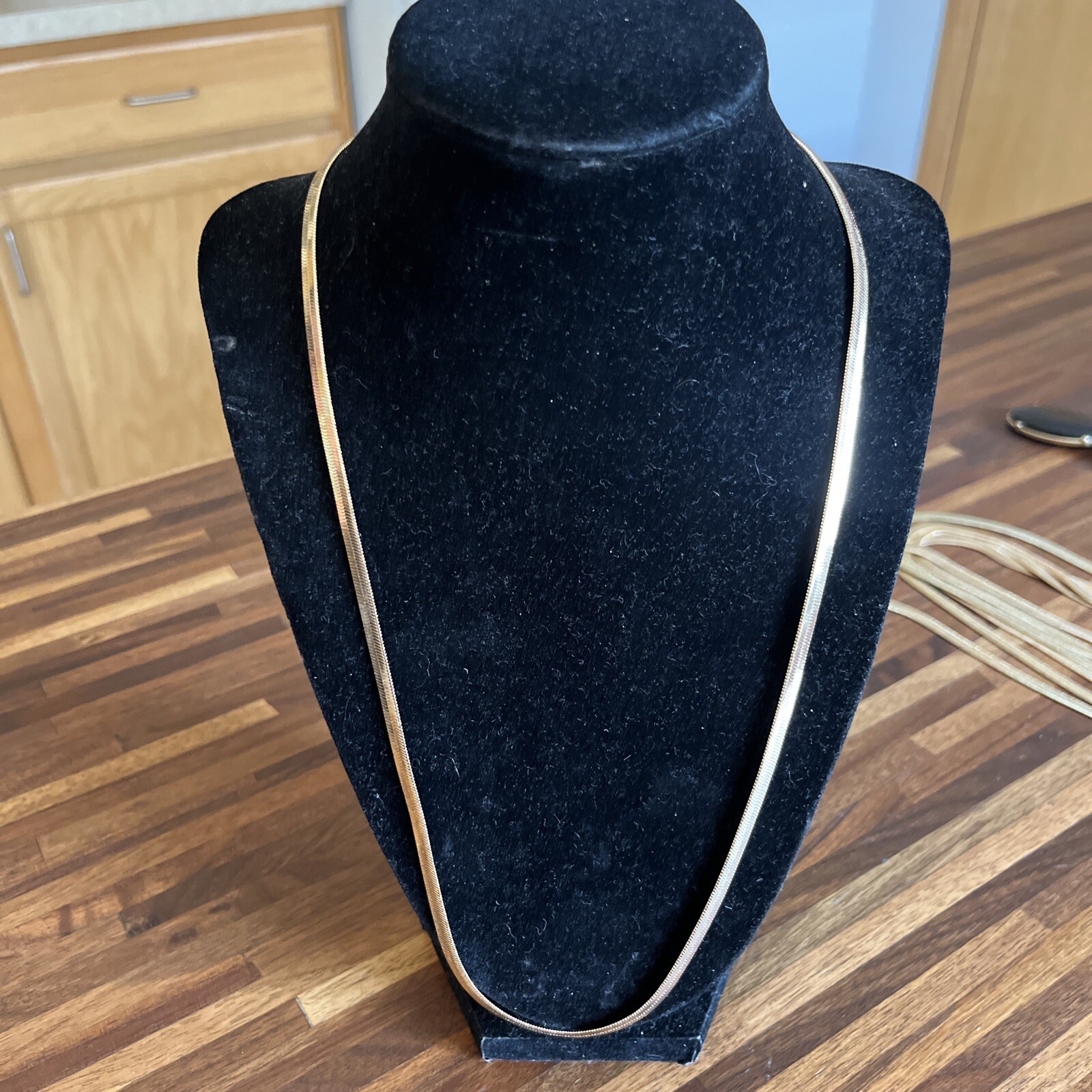 Necklace Herringbone Classic Modern Simple Polished Gold Tone 23.25” Chain