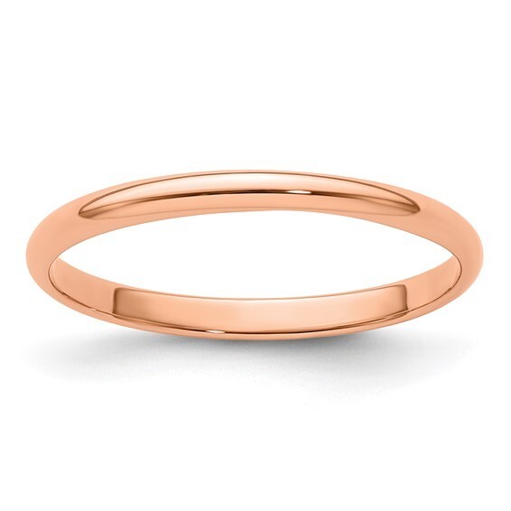 REAL 10K Rose Gold 2mm 3mm 4mm 5mm 6mm 8mm 1/2 Round Men Women Wedding Band Ring