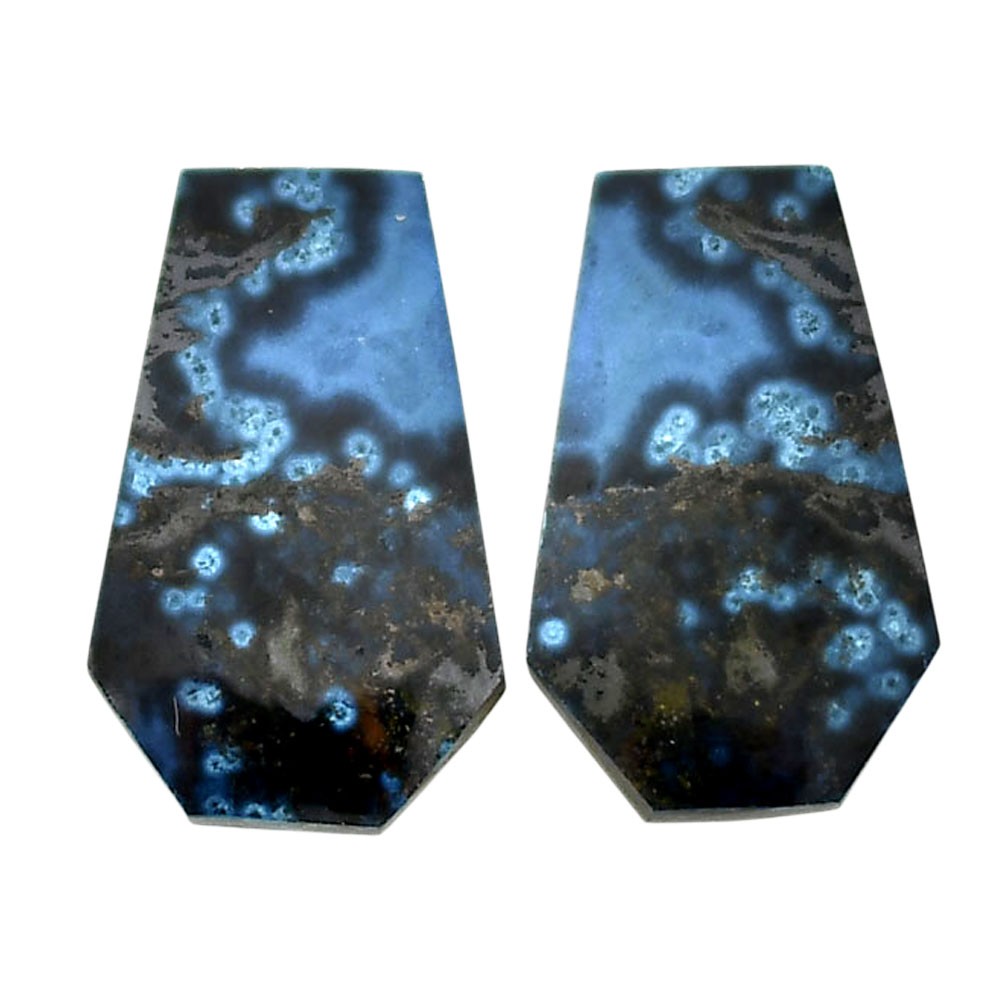 Natural Shattuckite Pair 13.4×21.2×4.3 mm Fancy Polished Gemstone LS39-04676