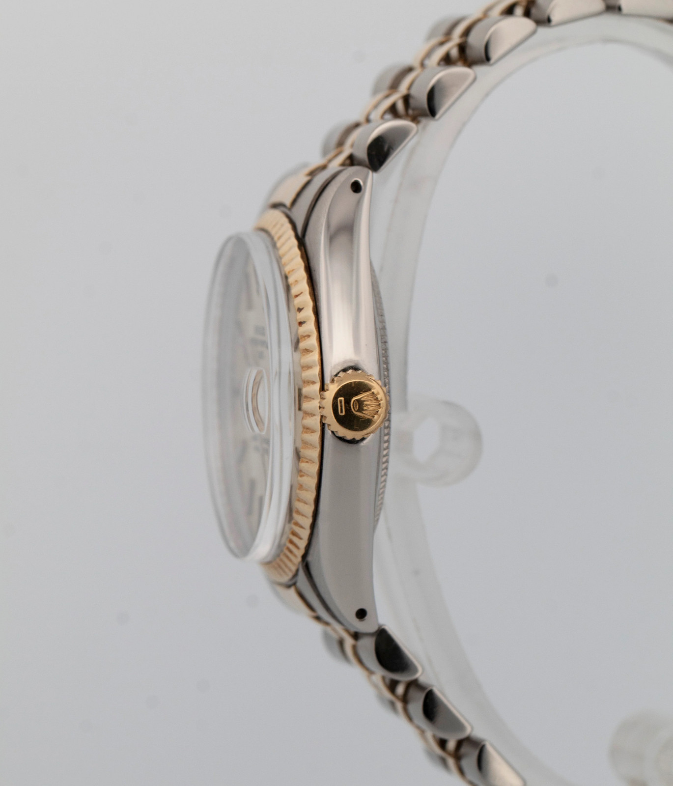 Rolex Oyster Perpetual Date SILVER Two-Tone Gold Stainless Steel 34mm 1500 Watch