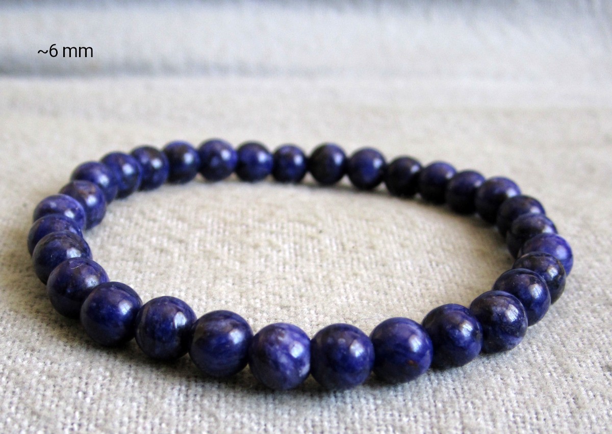 Bracelet made of charoite/eastern Siberia-balls Ø 6.3mm/16-19.5cm width-elastic