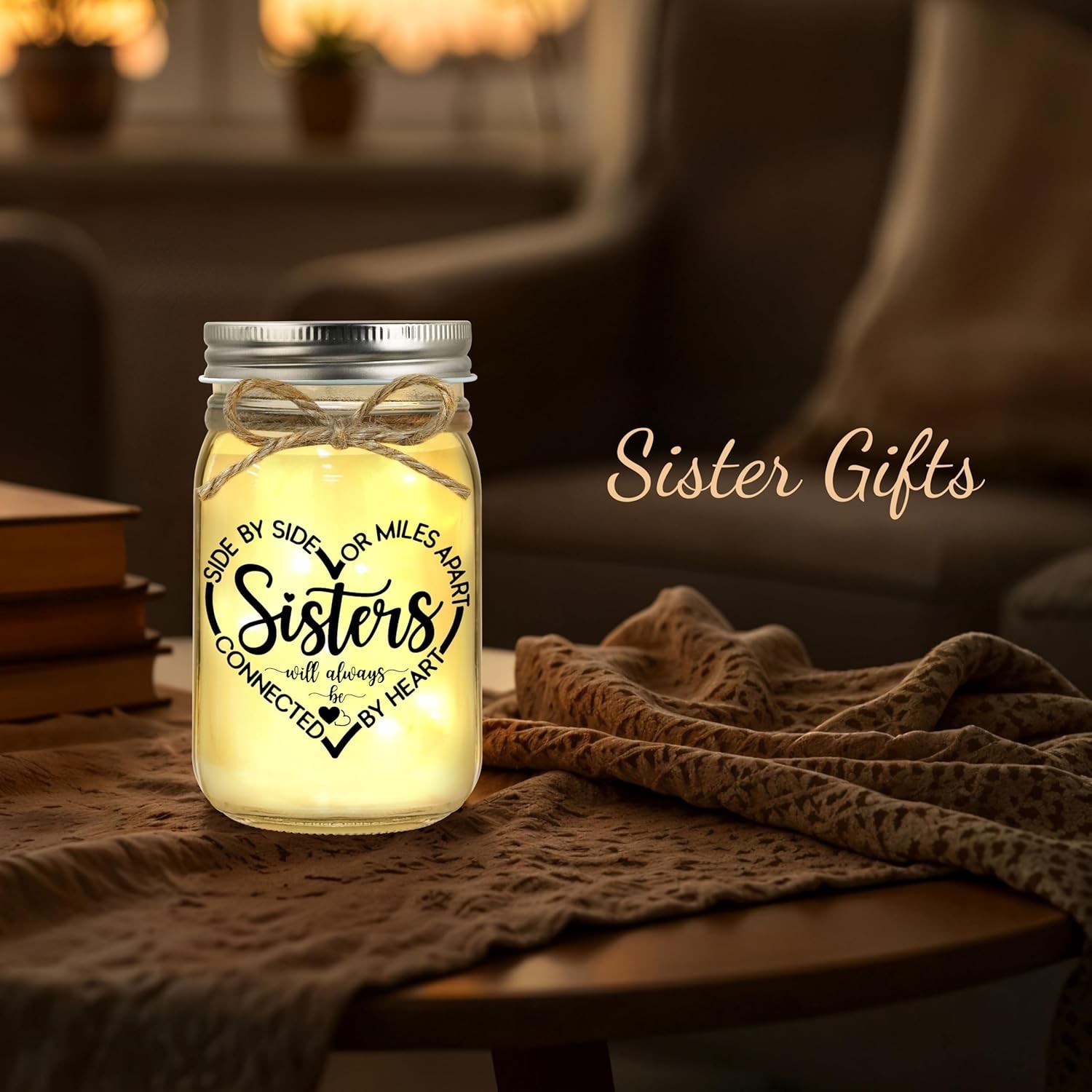 Heartwarming Sister Mason Jar Gift with Light – Perfect for Every Occasion