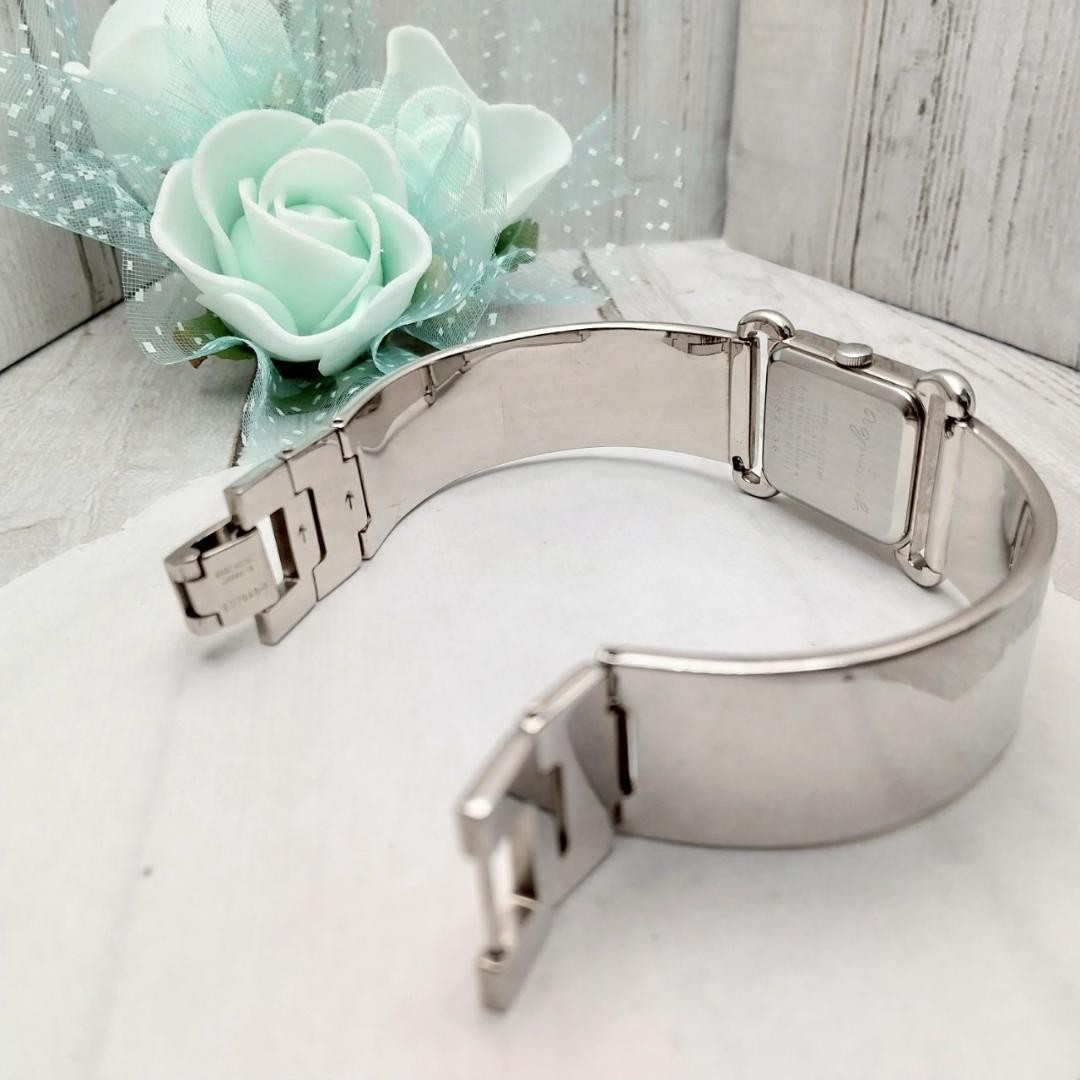 Working Agnes B Bangle Watch Rectangular Brand Logo Ladies