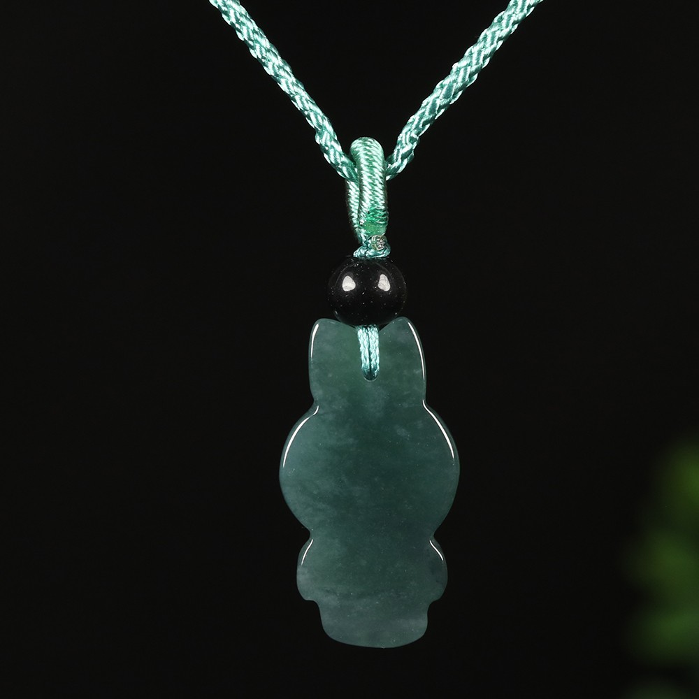 Certified Grade A Green 100% Natural Burma Jadeite Jade Pendant Labubu 拉布布 01988