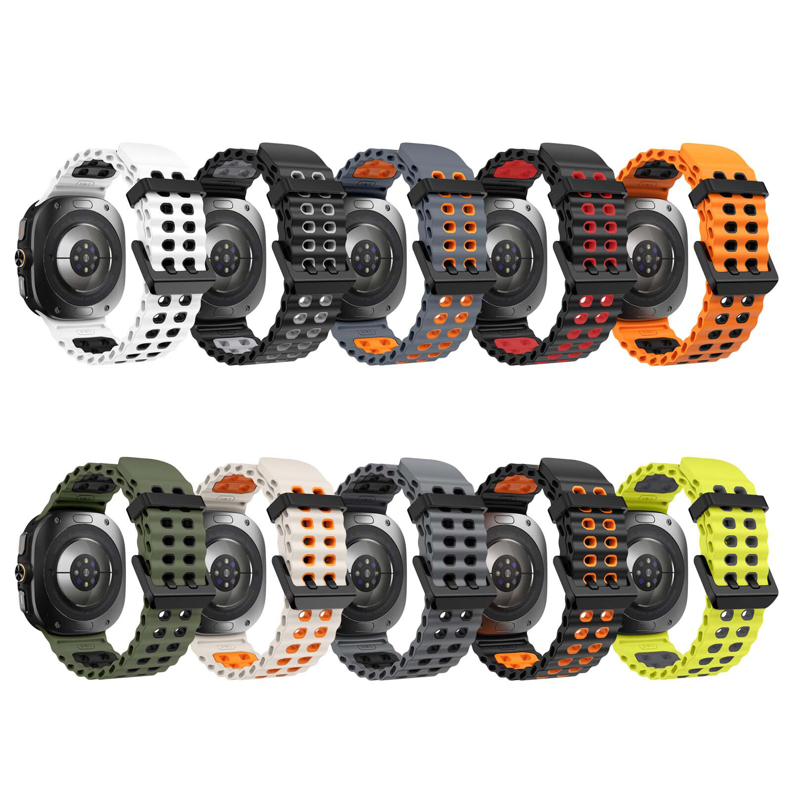 Soft Silicone Waterproof Sport Band For Samsung Galaxy Watch 7 Ultra Band 47mm