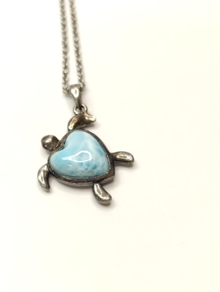 Silver 925 Fashion Turtle Pendant Necklace 7.71G (SB1127276)