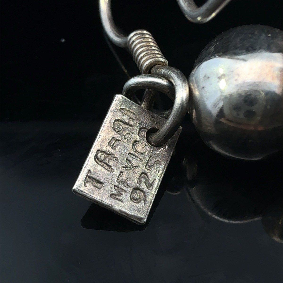 925 Silver Taxco Mexico tr-91 Dangle Drop Ball Earrings 8.8 grams (WCP036944)