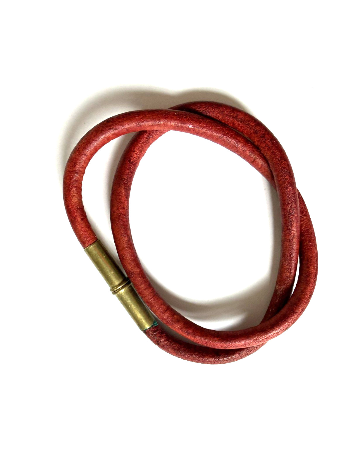 NEW Tres Cuervos 100% Leather Flint Double Red Made in USA Bracelet 16″ 40cm