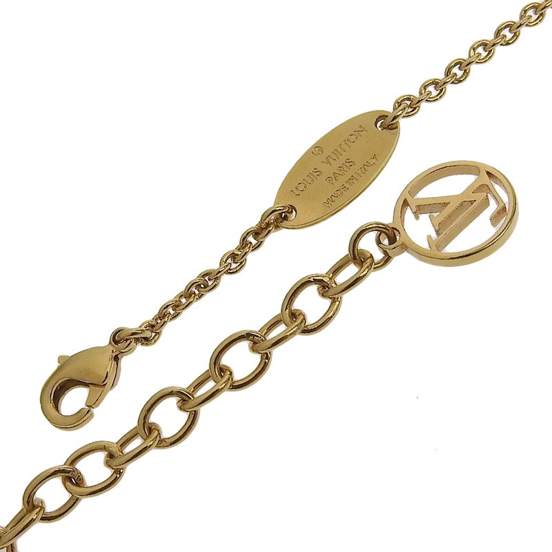 Louis Vuitton Essential V Pearlfection Necklace GP Gold White M69618 45.5 cm