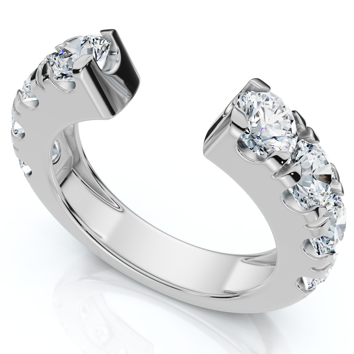 2Ct Lyric Diamond Open Guard Ring Wedding Band 14k Gold or Platinum Lab Grown