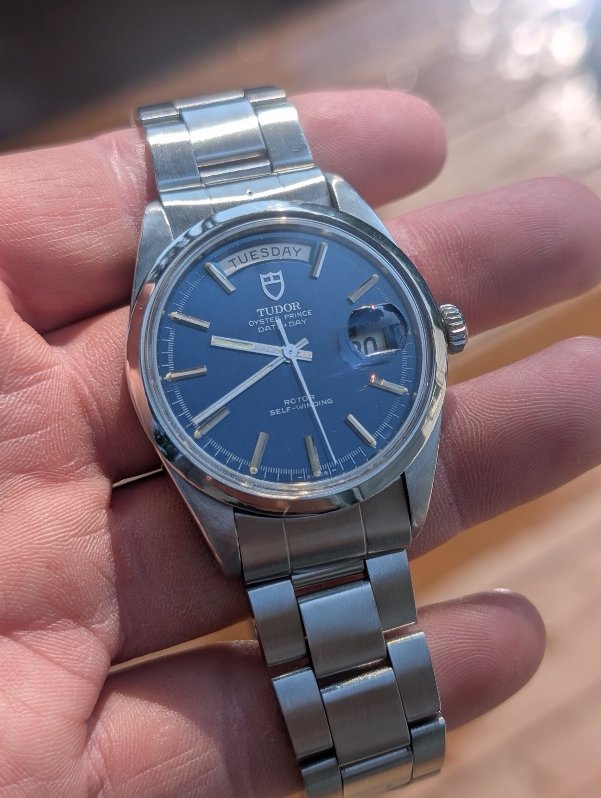 TUDOR Prince Date Day Jumbo REF. 7017/0 – 38mm With RARE Blue dial