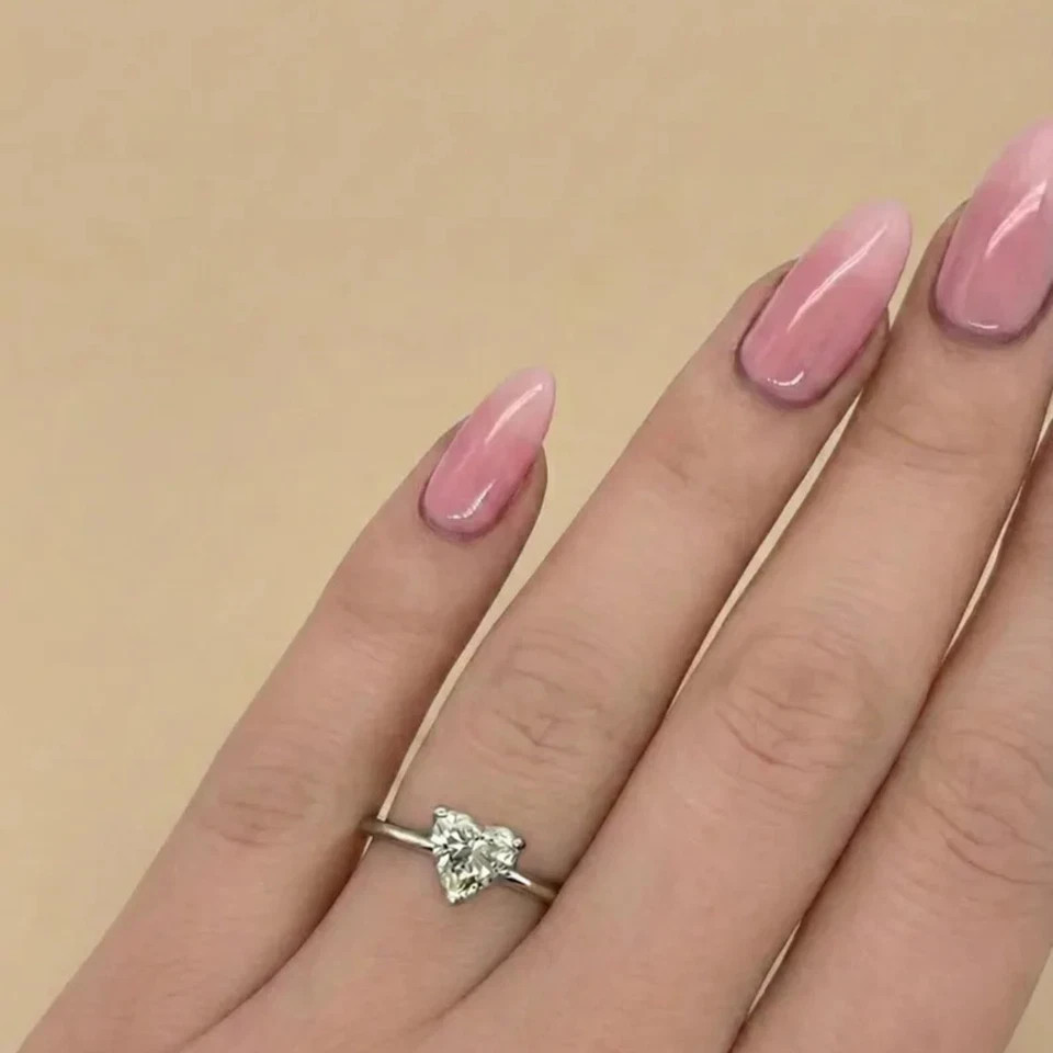 1.00Ct Heart Cut Lab Grown IGI Certified Diamond Ring Solid 925 Sterling Silver