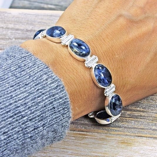 NEW Natural Pietersite Bracelet 925 Sterling Silver Adjustable from 6.5″-7.75″