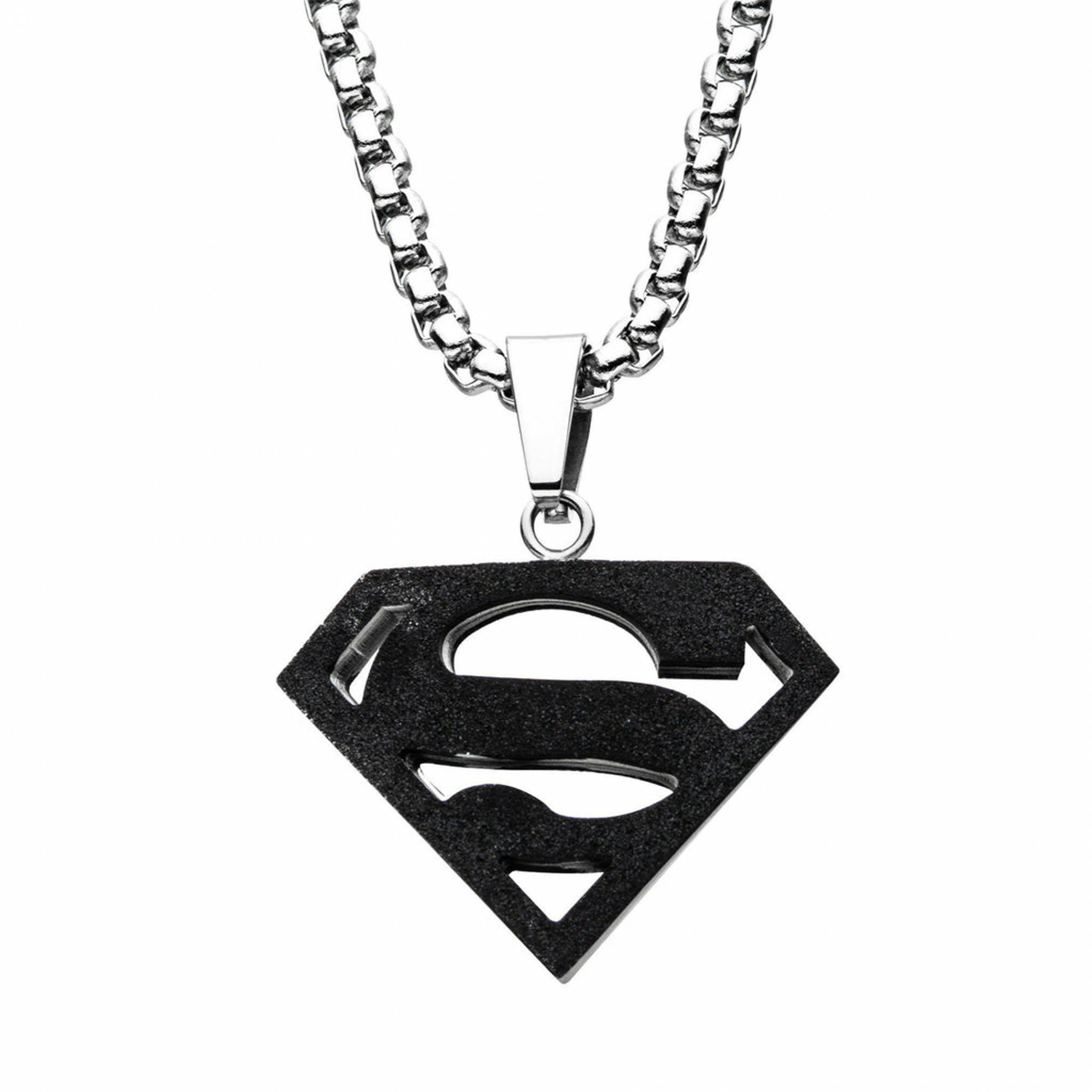 DC Comics Superman Steel Pendant Necklace Black