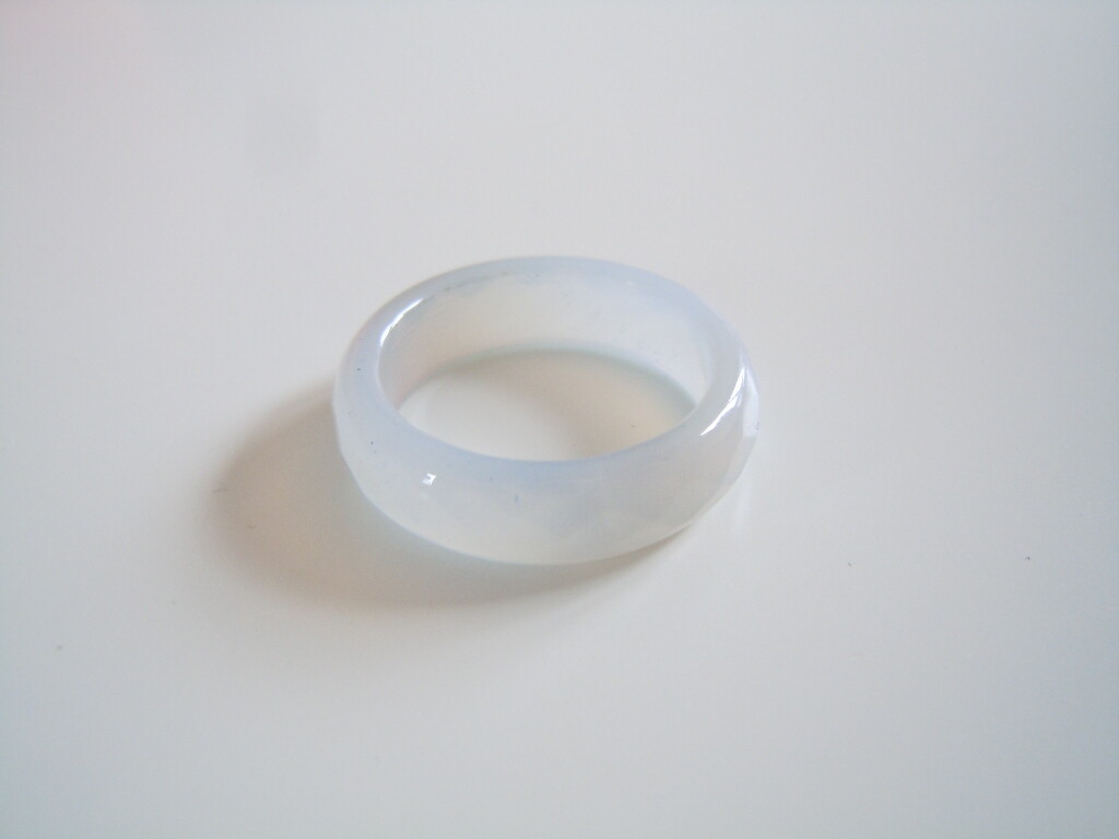 Ring Band Ring Blue Faceted Gemstone 2.3 g/Size 54 (Approx. Ø 17.5 mm)/B: 0.6 cm