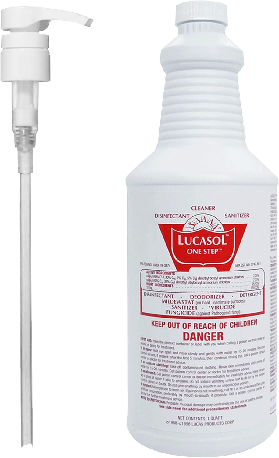 Lucasol One Step Disinfectant, 1 Quart (32 Ounce) 16 fl oz (Pack of 2)