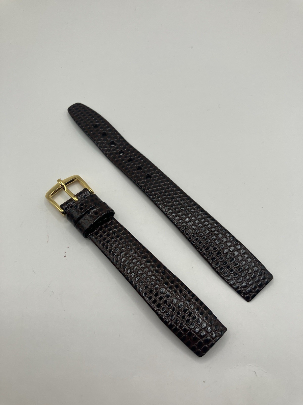 Hirsch vintage Rainbow collection Lizard embossed Watch Band dark brown S14