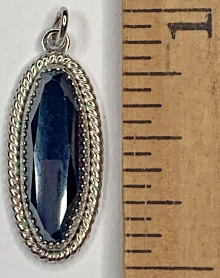 Vintage Signed WMCO Wheeler Navajo Sterling 925 Faceted Hematite 1” Pendant 3G