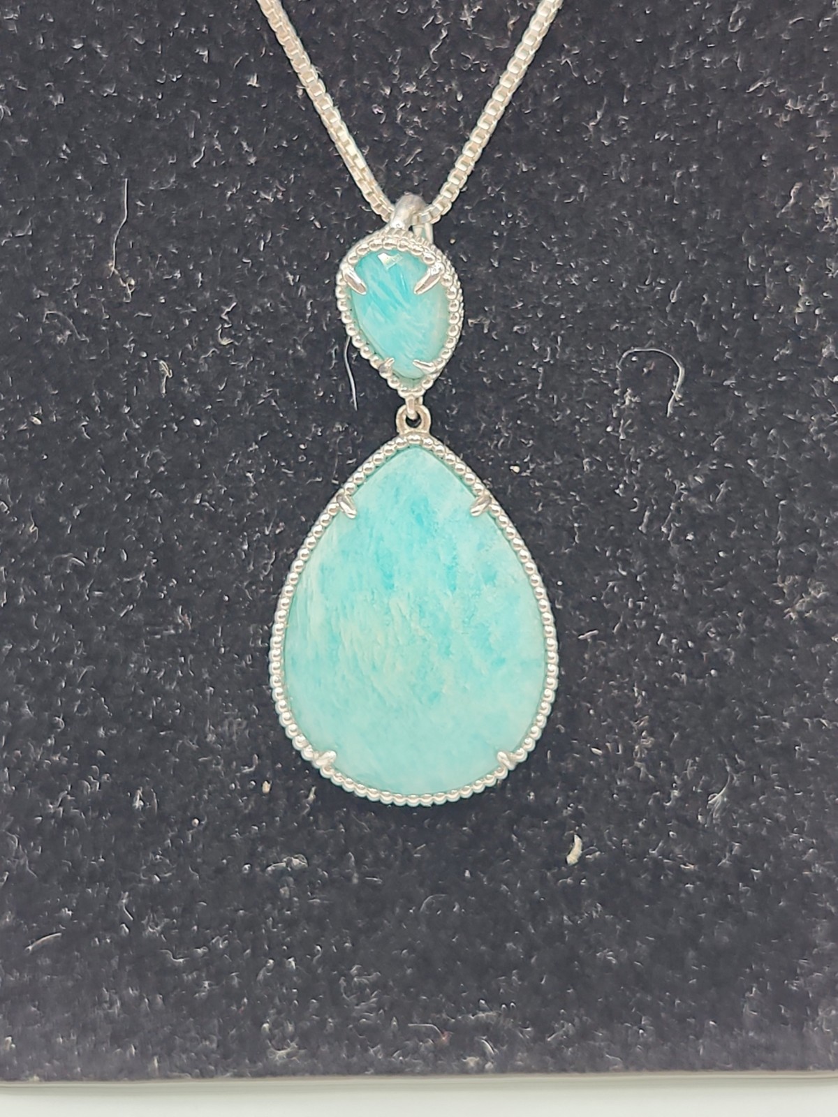 Effy Sterling & Amanzonite Pendant & Earrings w/ 18 inch Chain