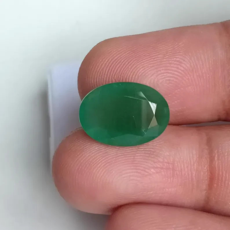 6.90 Carat Big Natural Zambia Emerald Cut Earth Mine Loose Gemstone 14.9X10.6 MM