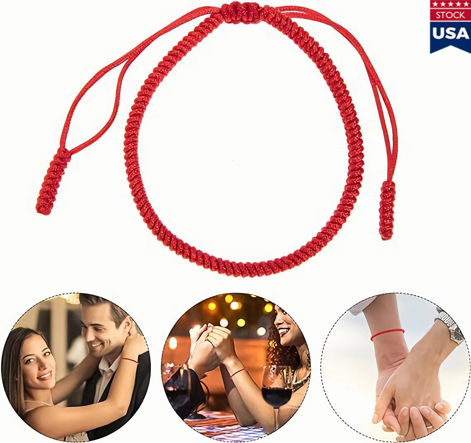 4x Tibetan Lucky BLACK String Woven Bracelet for Protection Men Women Good Luck
